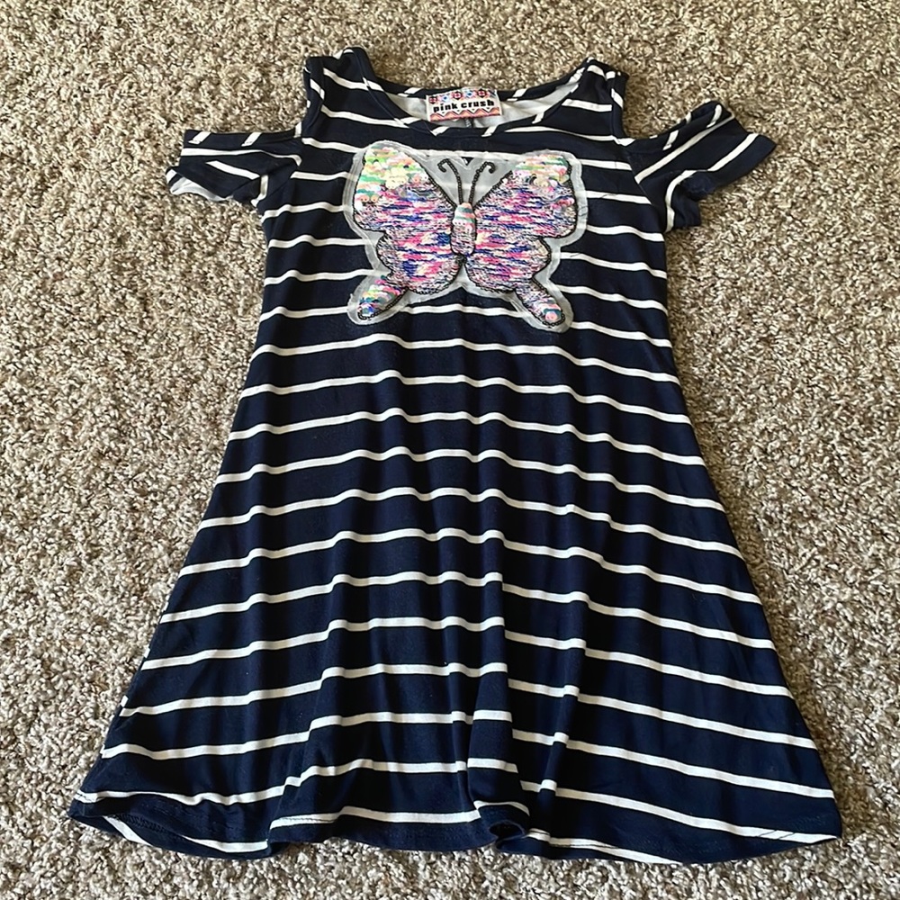 Stylish kids simple dress with butterfly